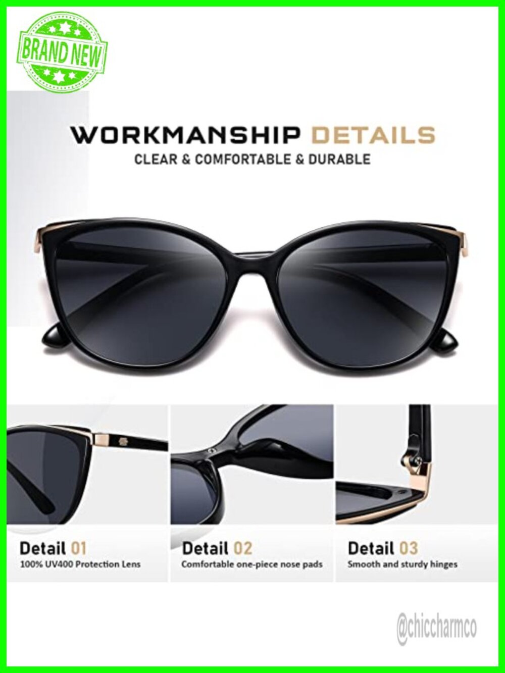 Trendy Soft Cat Eye Sunglasses UV400 Protection for Women - Picture 2 of 6